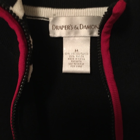 DRAPER's & DAMON'S Women’s Y2K 90’s Vintage Dress Vest Fitted Black Red Piping M - Picture 4 of 7